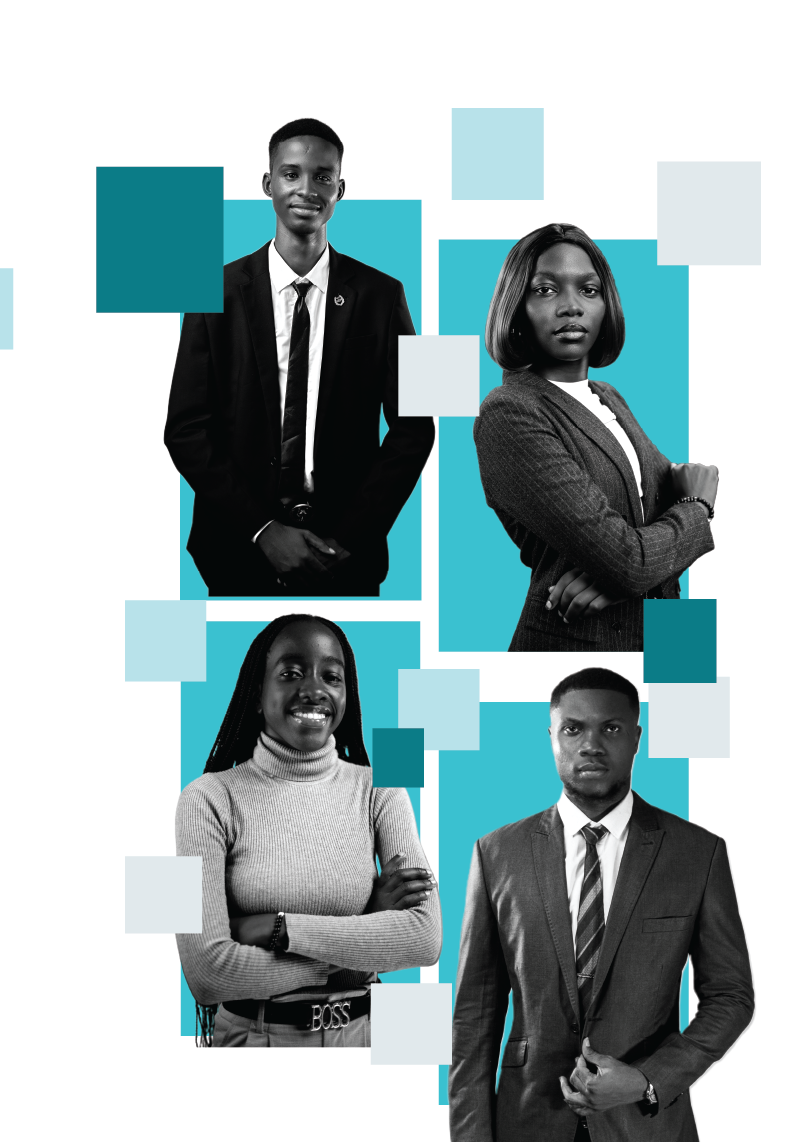 Four young Ugandan professionals — prospective Youth4Policy fellows